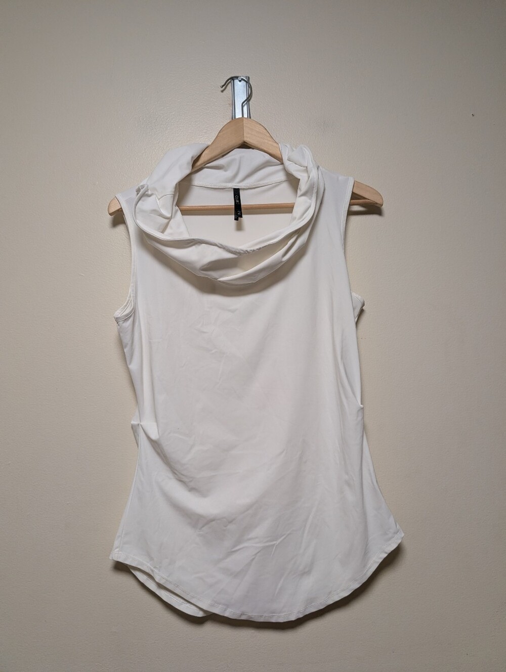 Porto White Sculptural Wired Collar Sleeveless Tunic Top Size 2 Fits Medium